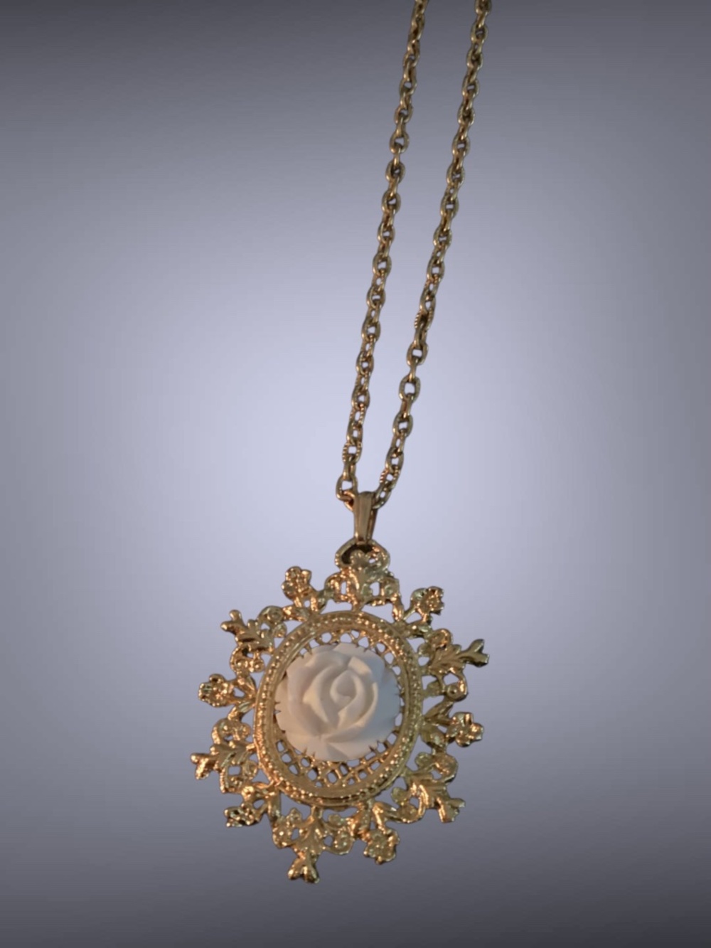 Gold-Tone Rose Necklace
